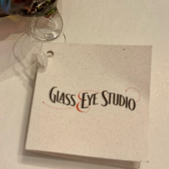 Artisan Hand-Blown Glass Ornament Rainbow Swirl 3 1/2” from Glass Eye Studio - Picture 3 of 7